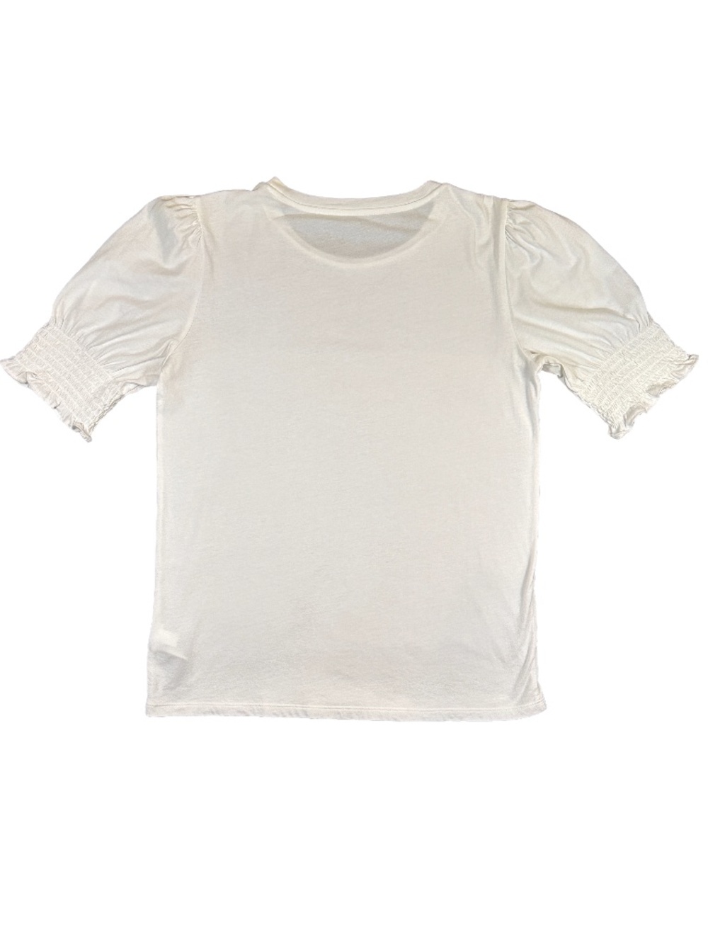 Gap White Organic Cotton Puff Sleeve Crew Neck Top Size S